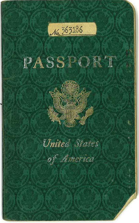 The green cover of one of Hilda Reeb's United States passports, No. 363186